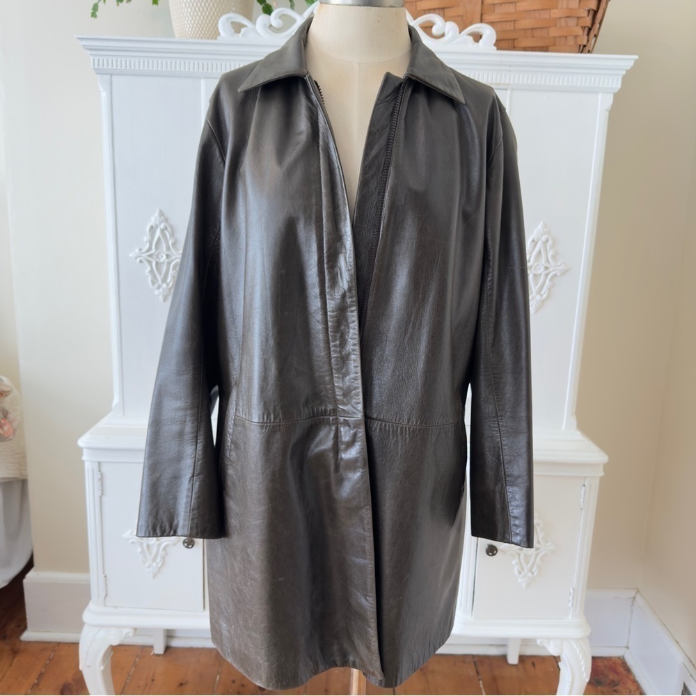 Vintage 90’s Jil Sander Brown Leather Jacket